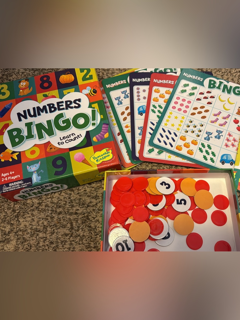 Numbers Bingo Kids Game - Educational Counting Game - Multicolor